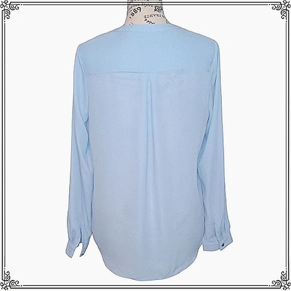 Vince Camuto Long Sleeve Keyhole Wrap Front Blouse Size Small - Picture 11 of 13